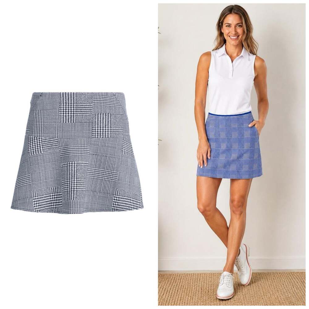 Ralph Lauren Polo Golf Glen Plaid Skirt Geo Skort Size XS Houndstooth Tennis